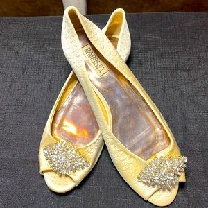 Badgley Mischka Flat Formal Shoes with Faux Diamond Accents